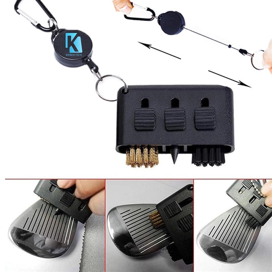 3 In 1 Retractable Golf Club Brush Groove Cleaner