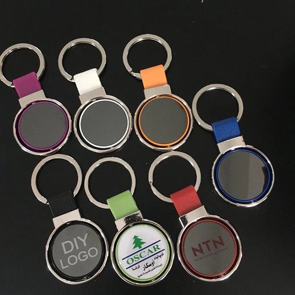 Circular Metal Spinner Key Tag