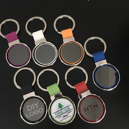 Circular Metal Spinner Key Tag
