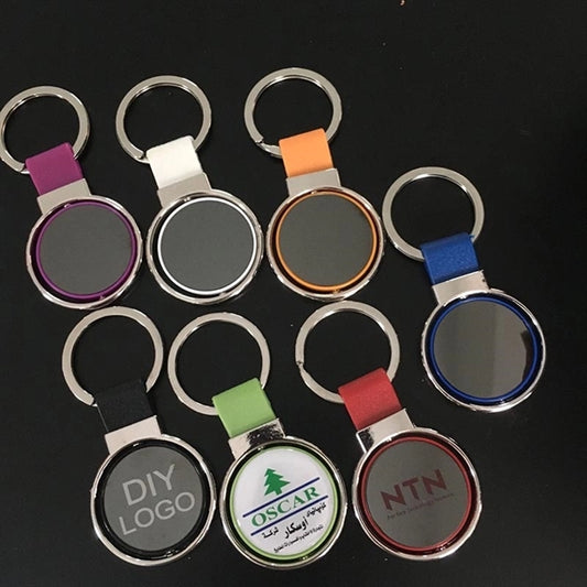 Circular Metal Spinner Key Tag