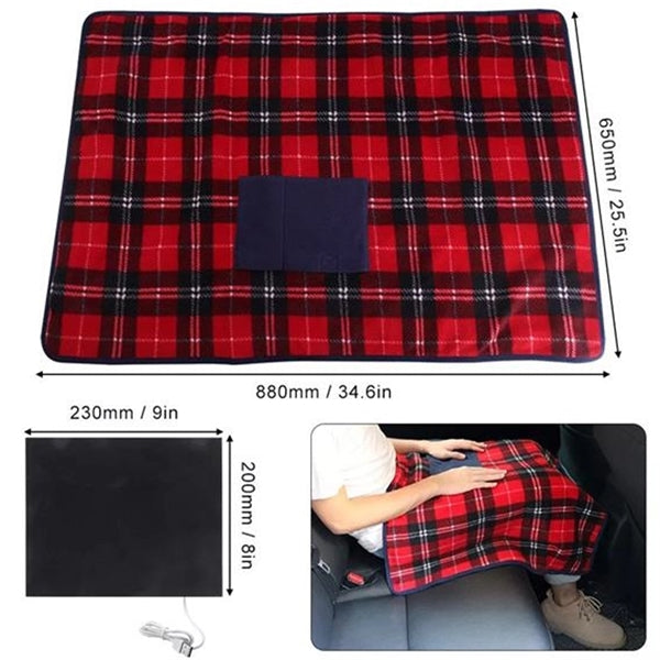 Usb Tartan Car Electric Blanket