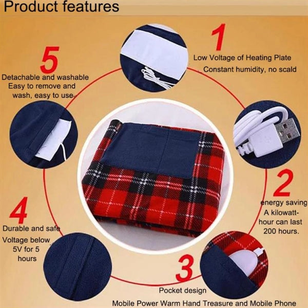 Usb Tartan Car Electric Blanket