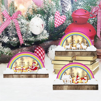 Rainbow Wooden Christmas Decoration