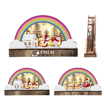 Rainbow Wooden Christmas Decoration