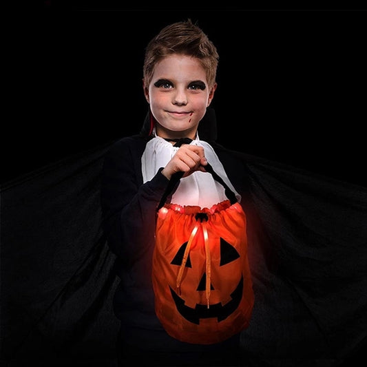 LED Pumpkin Drawstring Bag