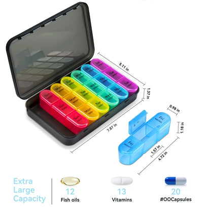 Large Sealed Moisture-Proof Travel Carrying Pill Case