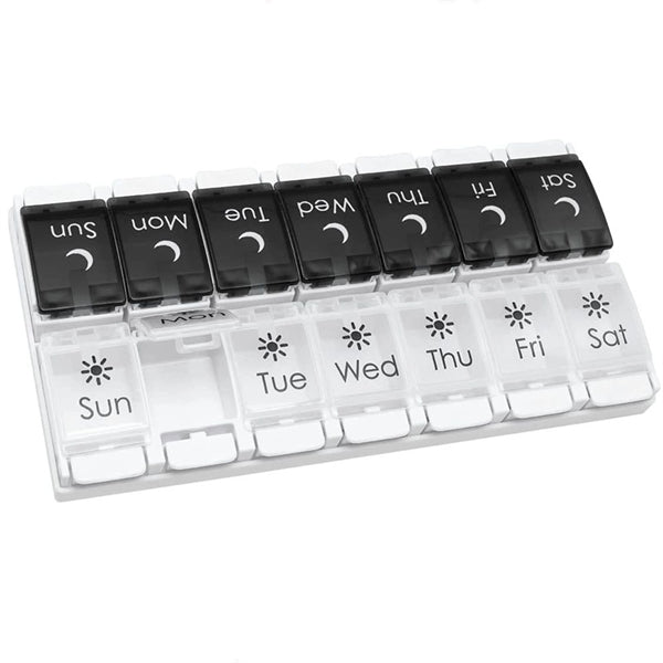 Double Row 14 Compartments Medicine Portable