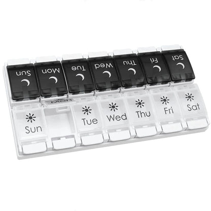 Double Row 14 Compartments Medicine Portable