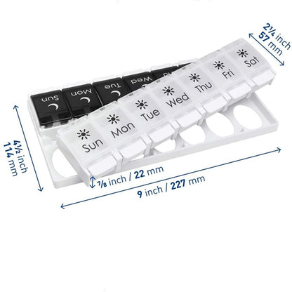 Double Row 14 Compartments Medicine Portable
