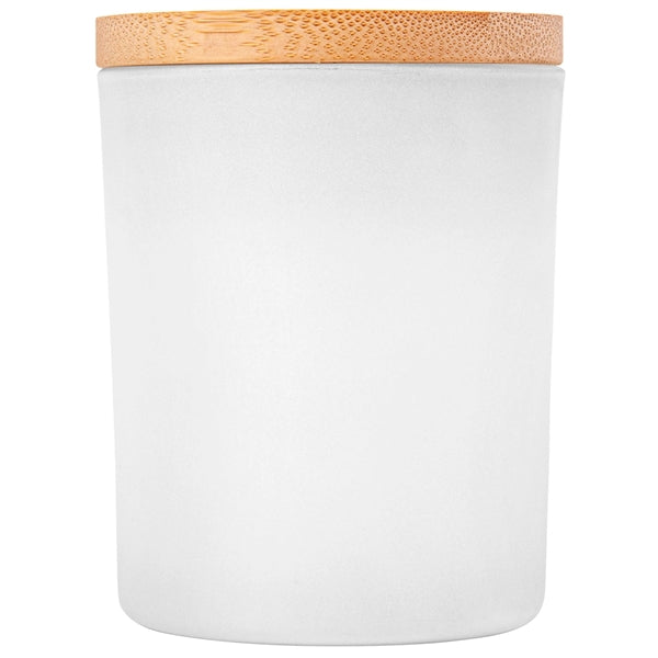 Vanilla-Scented Soy Wax Candle in Glass Jar w/Bamboo Lid (La