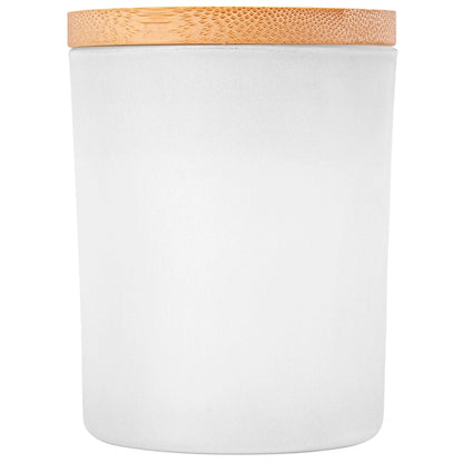 Vanilla-Scented Soy Wax Candle in Glass Jar w/Bamboo Lid (La