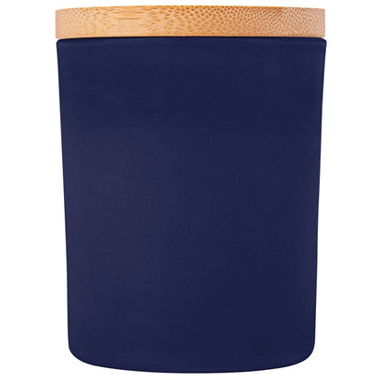 Vanilla-Scented Soy Wax Candle in Glass Jar w/Bamboo Lid (La