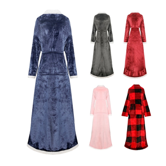 Double-Layered Long Version Hoodie Blanket