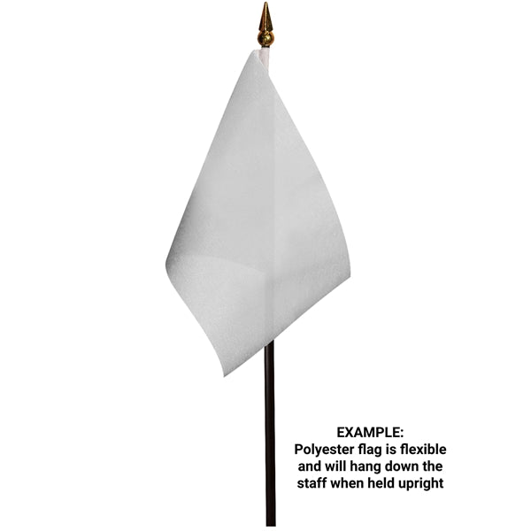 4" x 6" Single Reverse Polyester Stick Flags - HQ