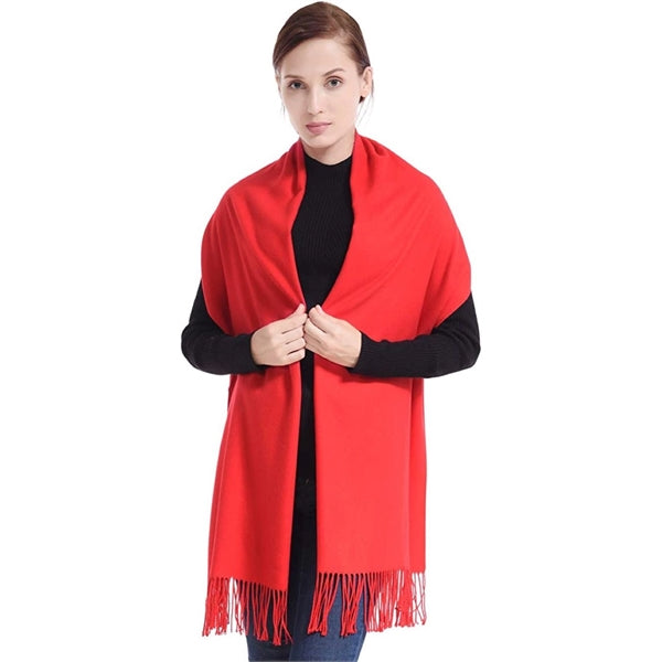 Cashmere Pashmina Woven Scarf With Fringes
