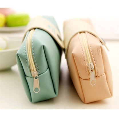 Pu Button Pencil Bag