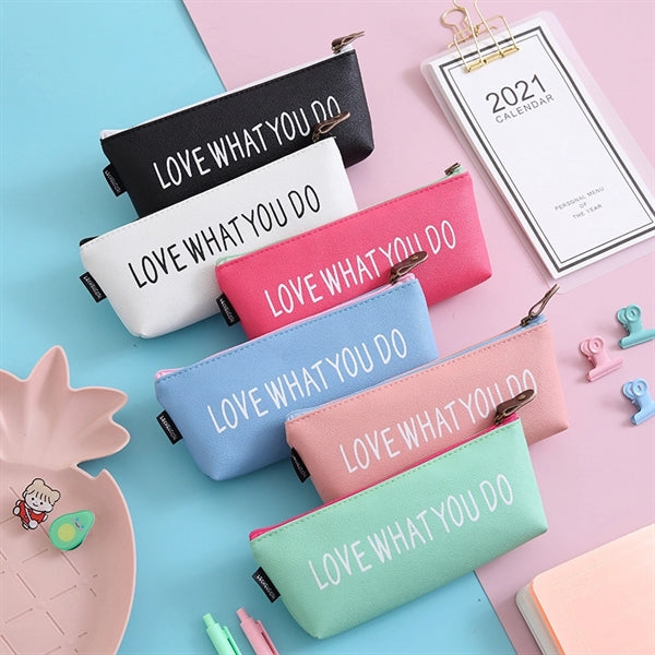 Faux Leather Pencil Case