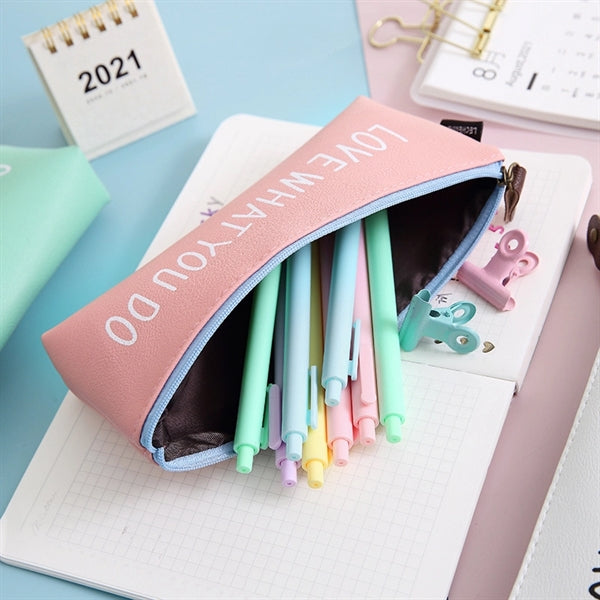 Faux Leather Pencil Case