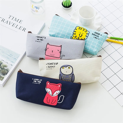 Canvas Fox Pencil Case