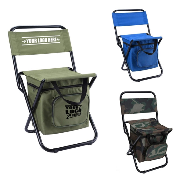 Portable Foldable Camping Chair With Cooler Bag