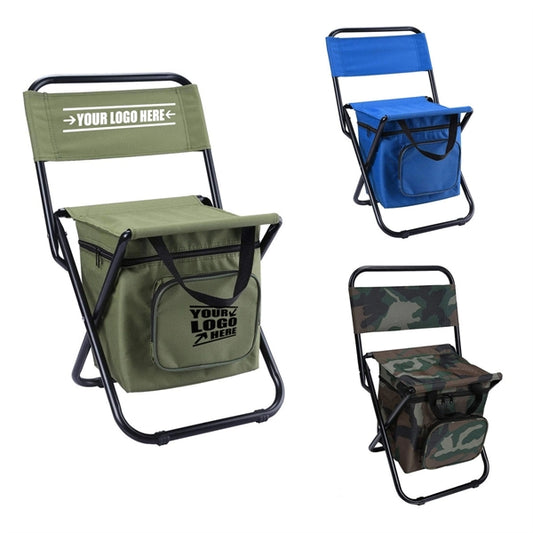 Portable Foldable Camping Chair With Cooler Bag