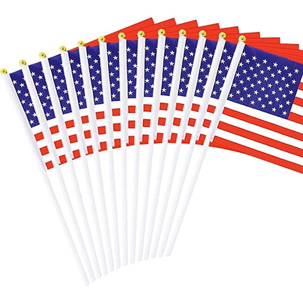 American Handheld Flag With Plastic Stick