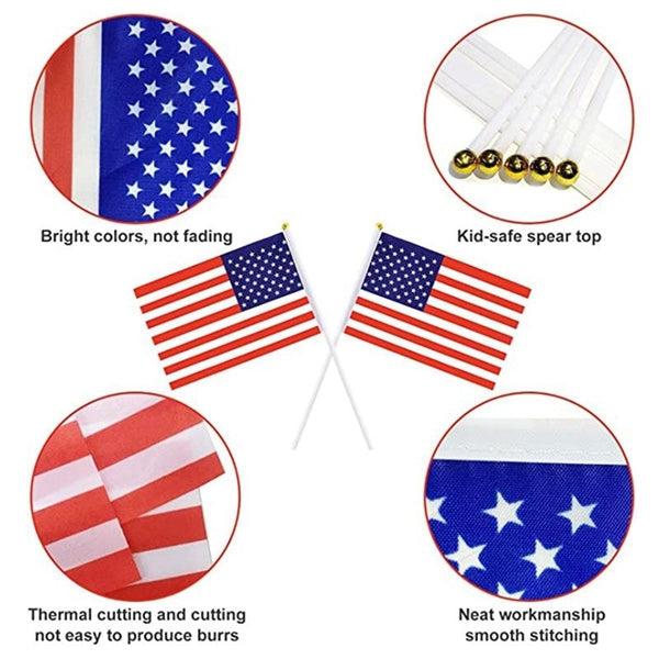 American Handheld Flag With Plastic Stick