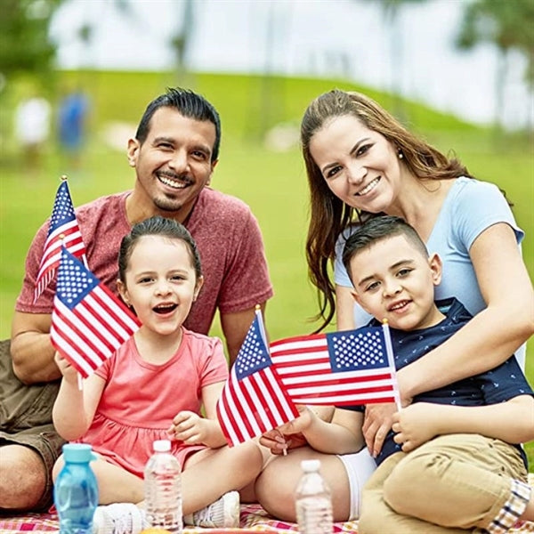 American Handheld Flag With Plastic Stick