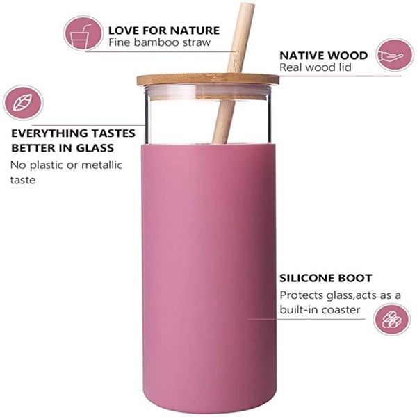 Glass Tumbler With Straw
