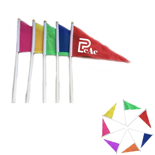 Triangle Polyester Hand Flags with Plastic Stick