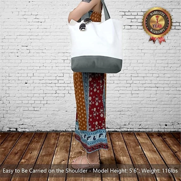 Large Two-Tones Canvas Tote Bag
