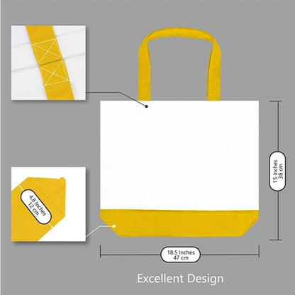 Large Two-Tones Canvas Tote Bag