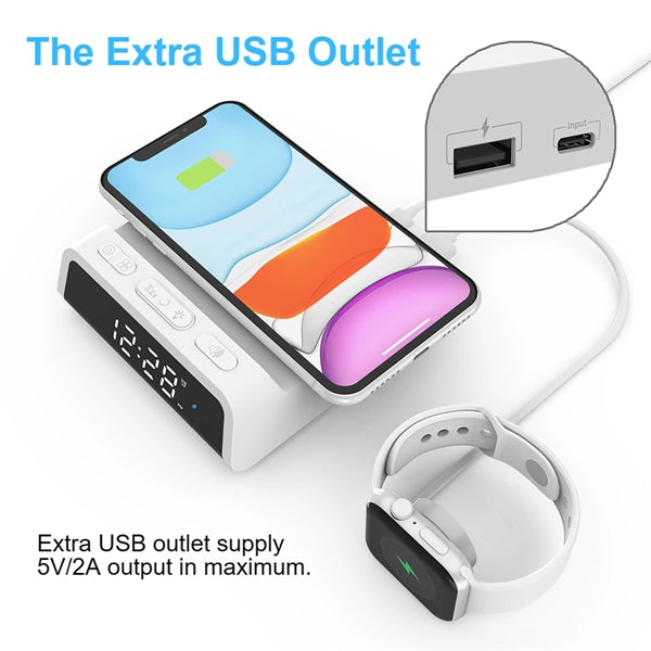 15W Wireless Charger Alarm Clock