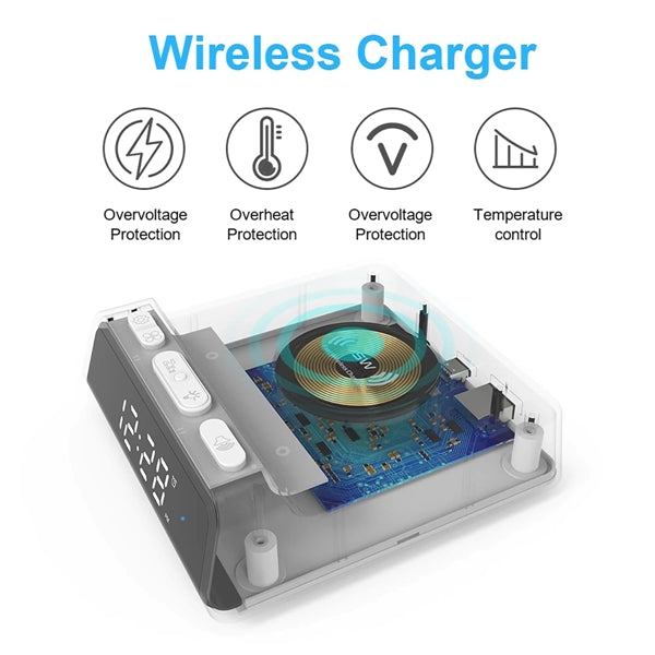 15W Wireless Charger Alarm Clock