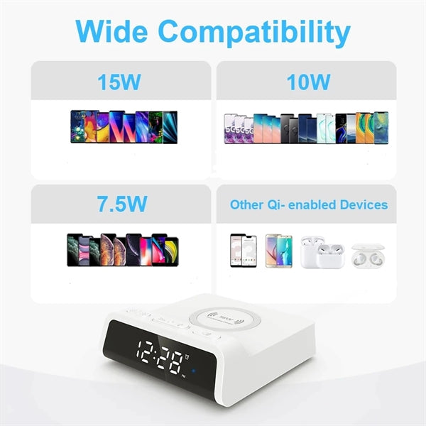 15W Wireless Charger Alarm Clock