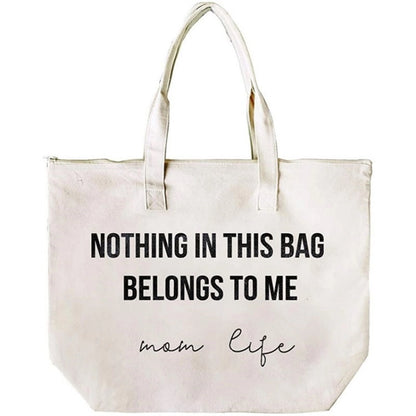 Canvas Bag With Zipper And Pocket