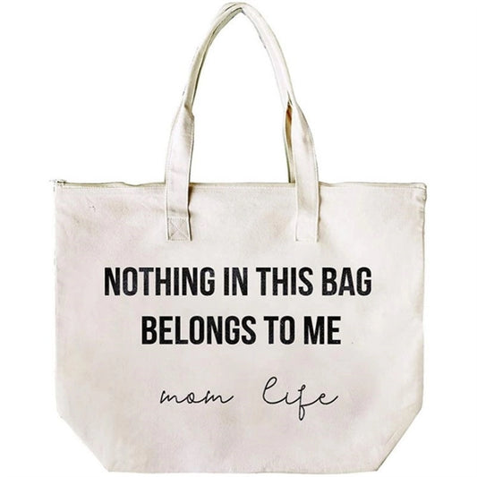 Canvas Bag With Zipper And Pocket