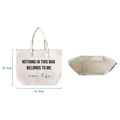 Canvas Bag With Zipper And Pocket