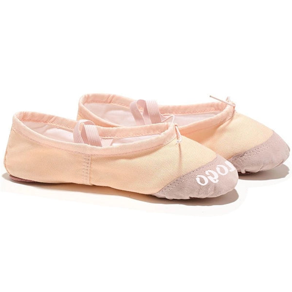 Canvas Ballet Shoes With Leather Toe