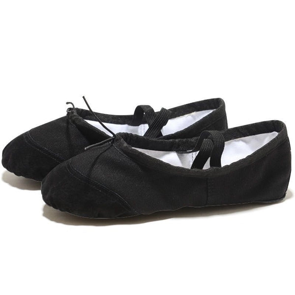 Canvas Ballet Shoes With Leather Toe