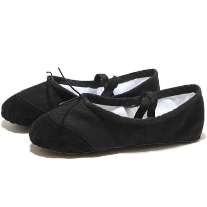 Canvas Ballet Shoes With Leather Toe