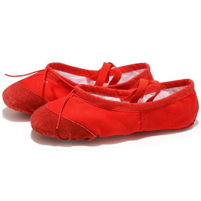 Canvas Ballet Shoes With Leather Toe