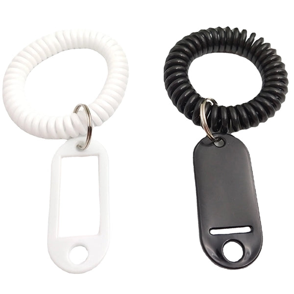 Spiral Wrist Coil Tag Key Chains Round Shape