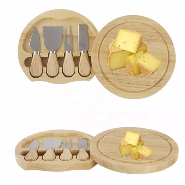 Wooden Cheese Board With Knife Gift Set