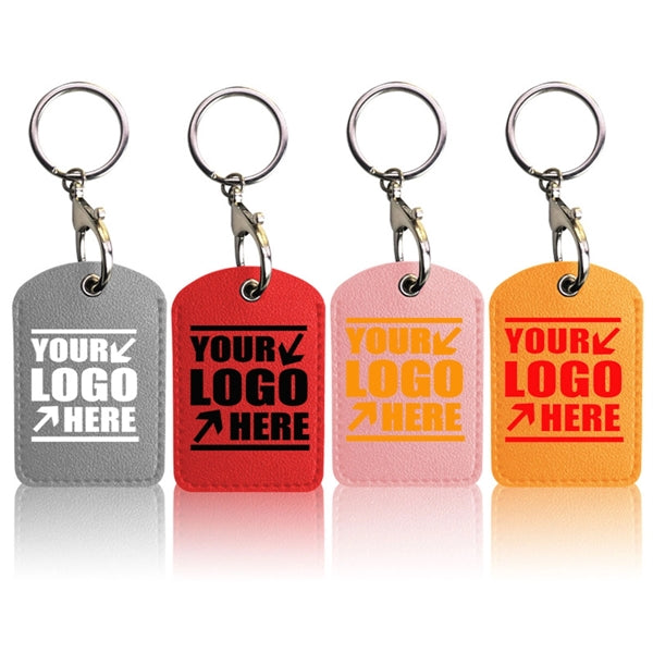 Pu Leather Square-Shaped Keychain