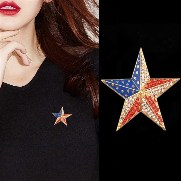 Vintage Gold Plated US Flag Stars Brooches Pin