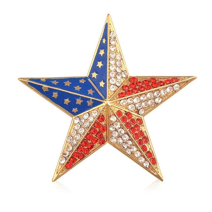 Vintage Gold Plated US Flag Stars Brooches Pin