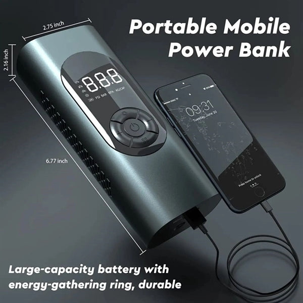Cordless Tire Inflator With Rechargeable Battery