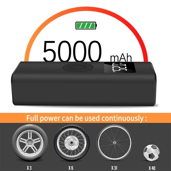 Portable Electric Air Pump With 5000Mah Power Bank