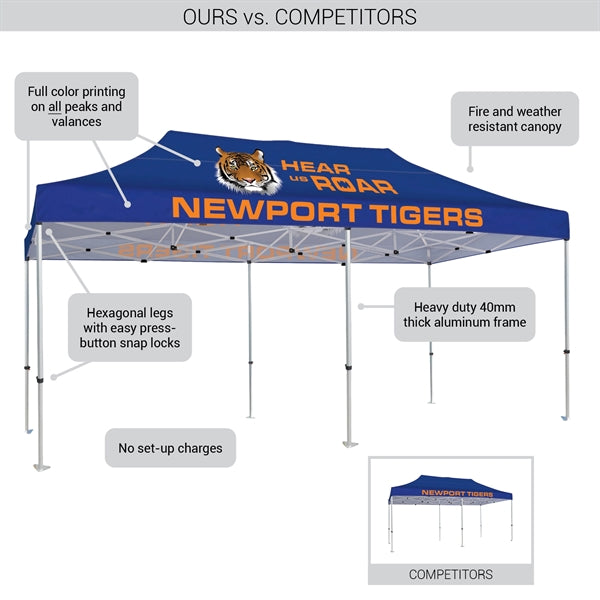 10' x 20' Heavy Duty Canopy Tent with One Double Sided Wall
